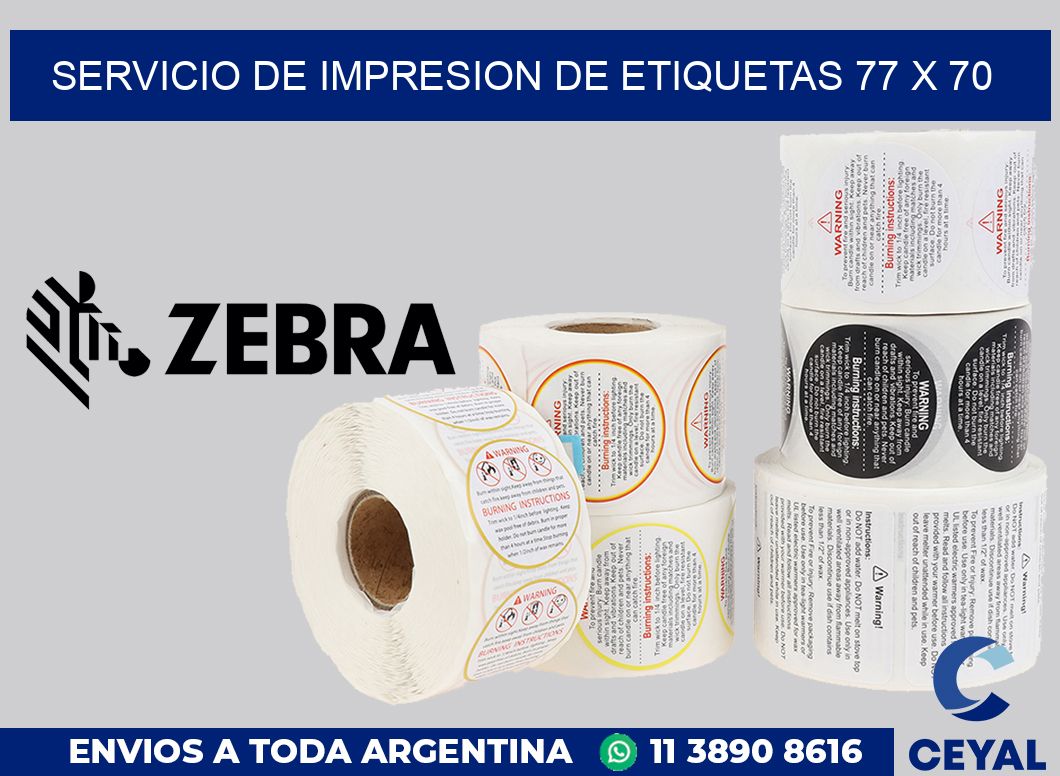 servicio de impresion de etiquetas 77 x 70