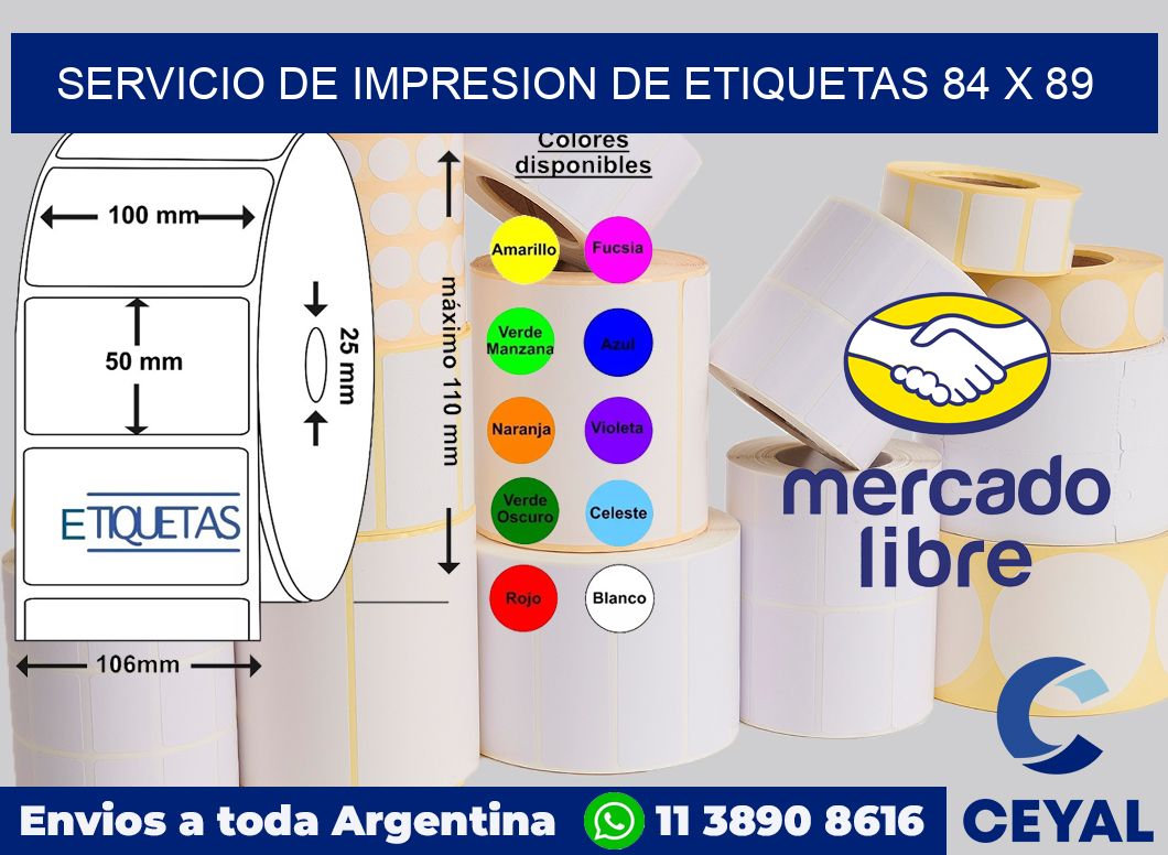 servicio de impresion de etiquetas 84 x 89