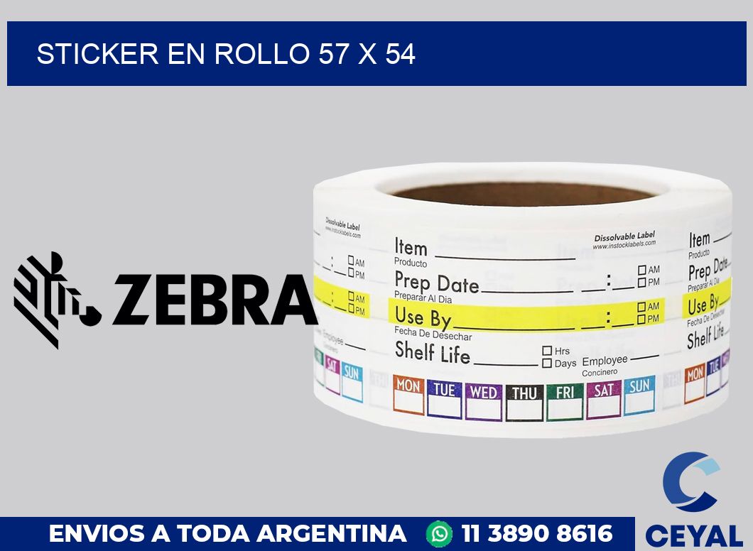 sticker en rollo 57 x 54
