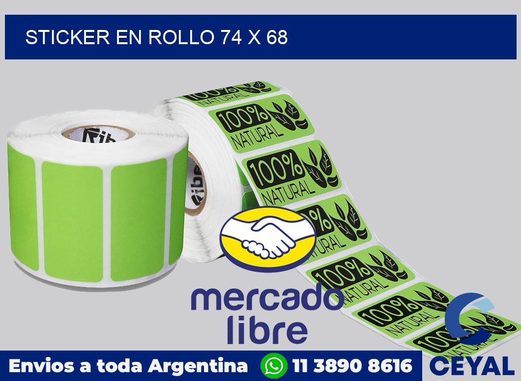 sticker en rollo 74 x 68