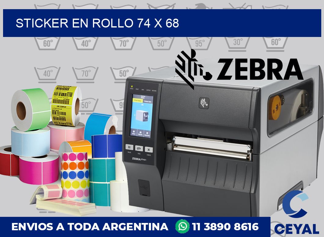sticker en rollo 74 x 68