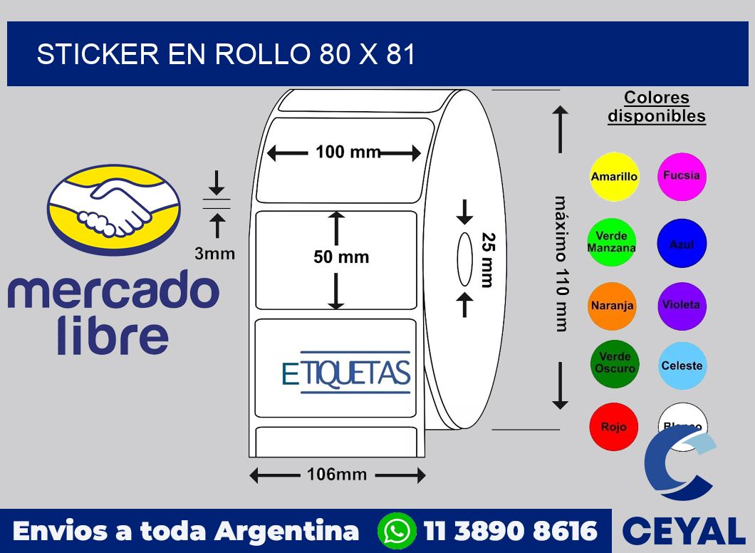 sticker en rollo 80 x 81