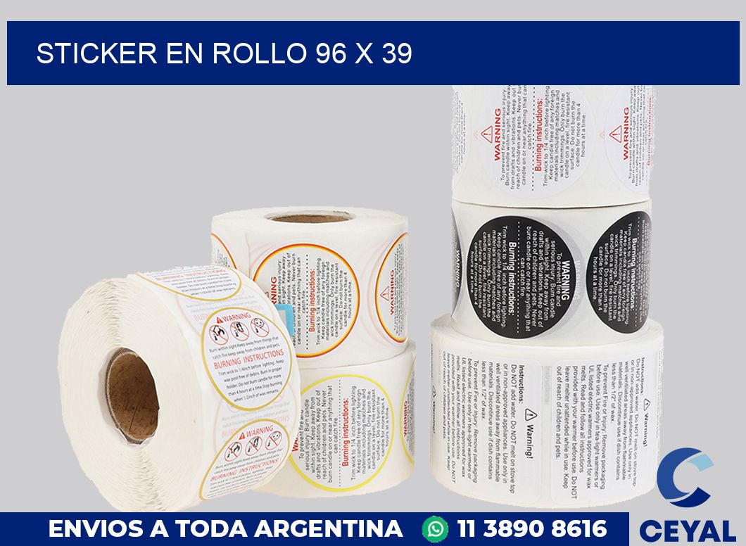 sticker en rollo 96 x 39