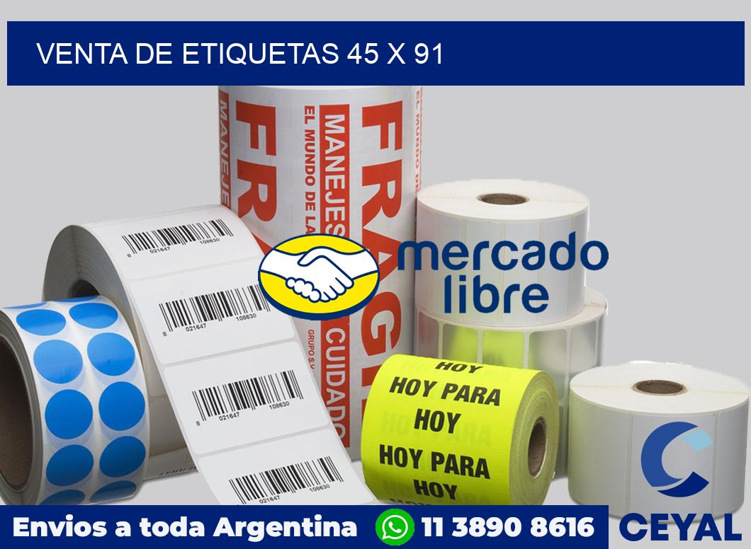 venta de etiquetas 45 x 91