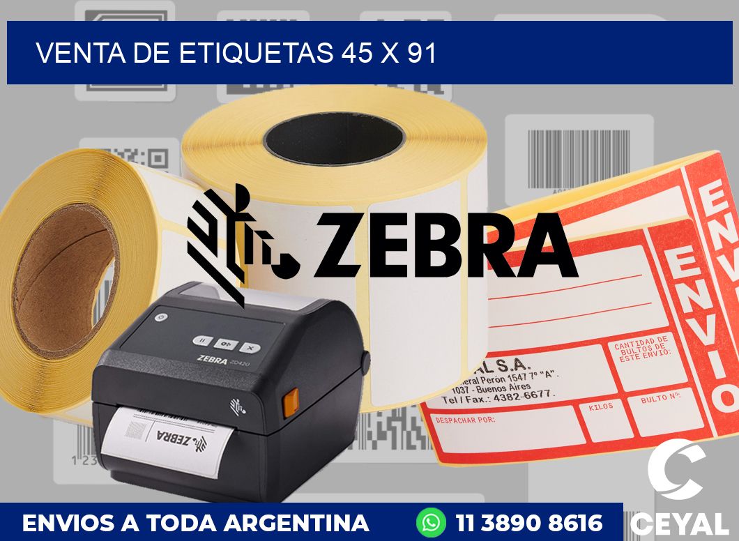 venta de etiquetas 45 x 91