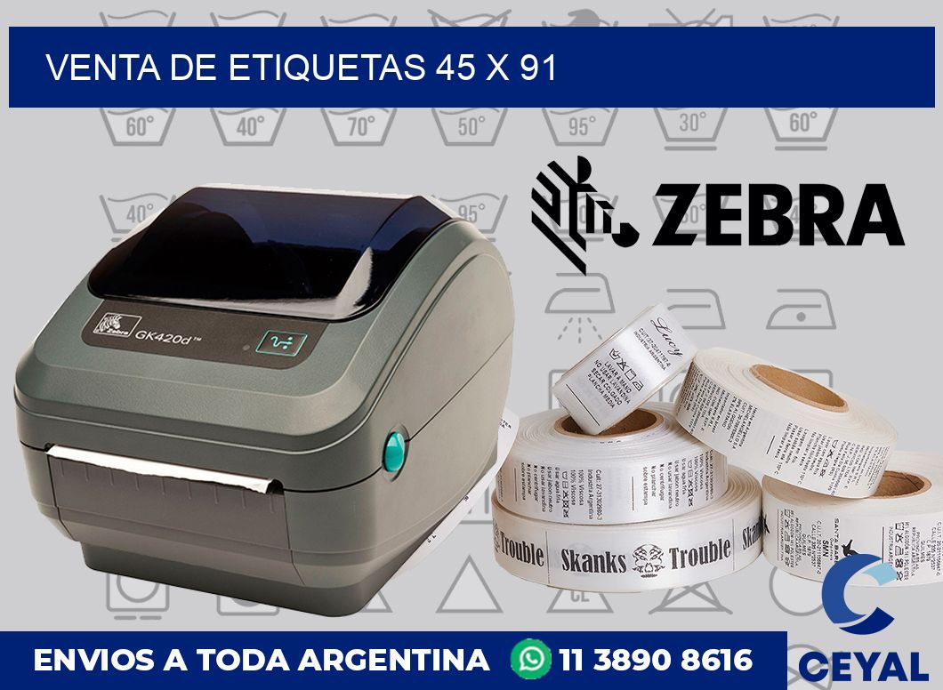 venta de etiquetas 45 x 91