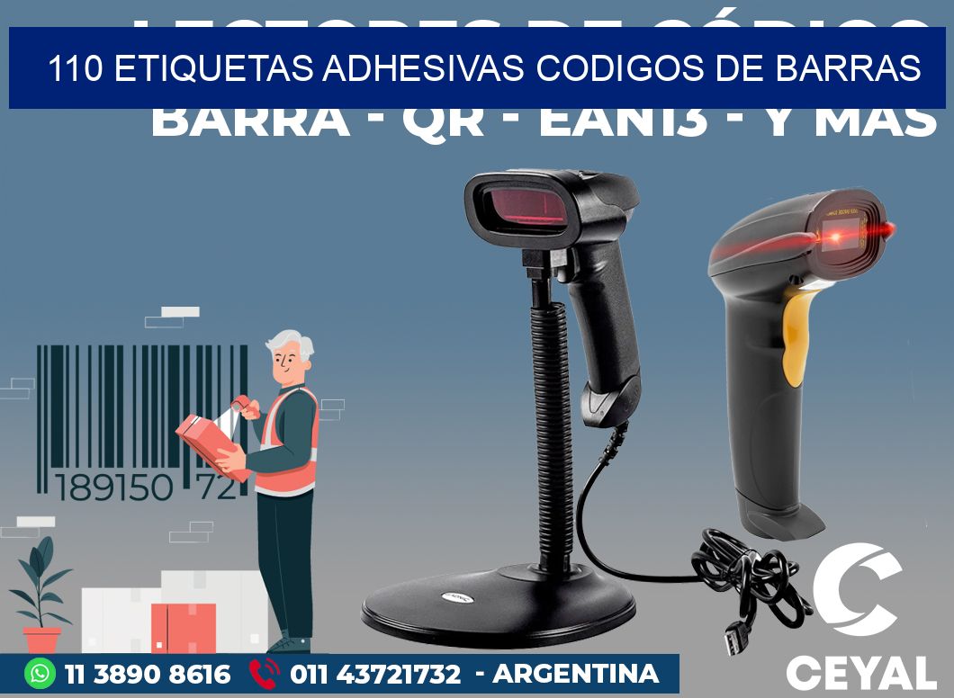 110 ETIQUETAS ADHESIVAS CODIGOS DE BARRAS