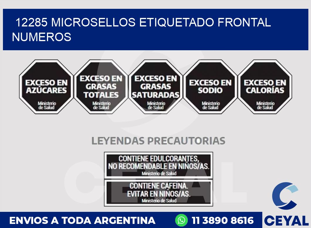 12285 MICROSELLOS ETIQUETADO FRONTAL NUMEROS