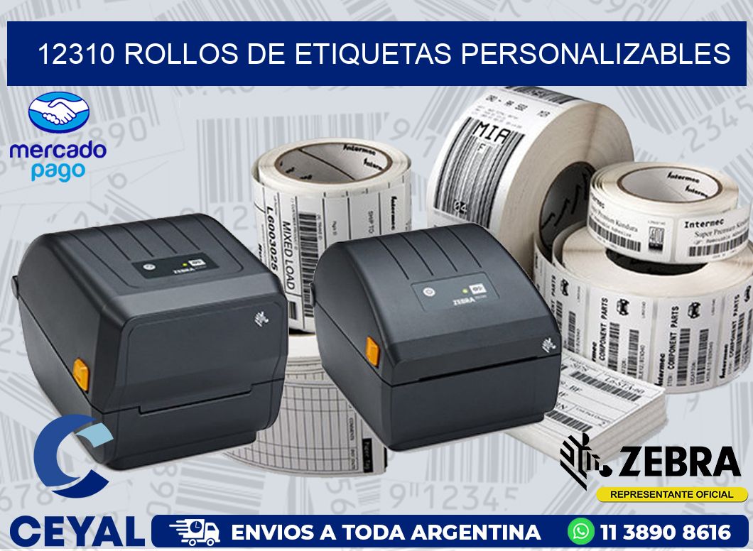 12310 ROLLOS DE ETIQUETAS PERSONALIZABLES