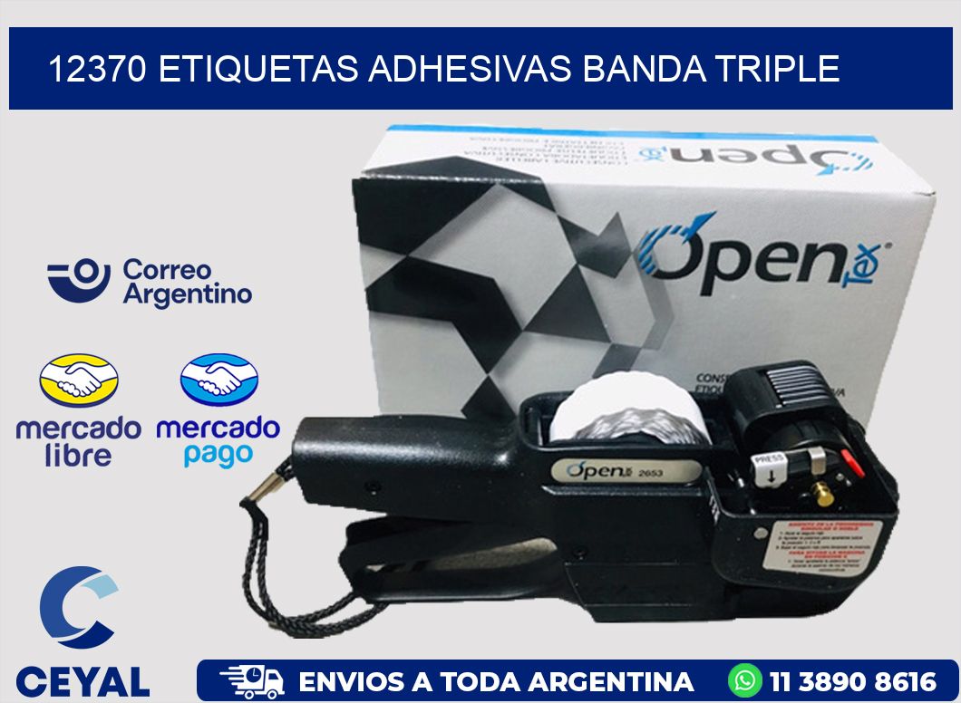 12370 ETIQUETAS ADHESIVAS BANDA TRIPLE
