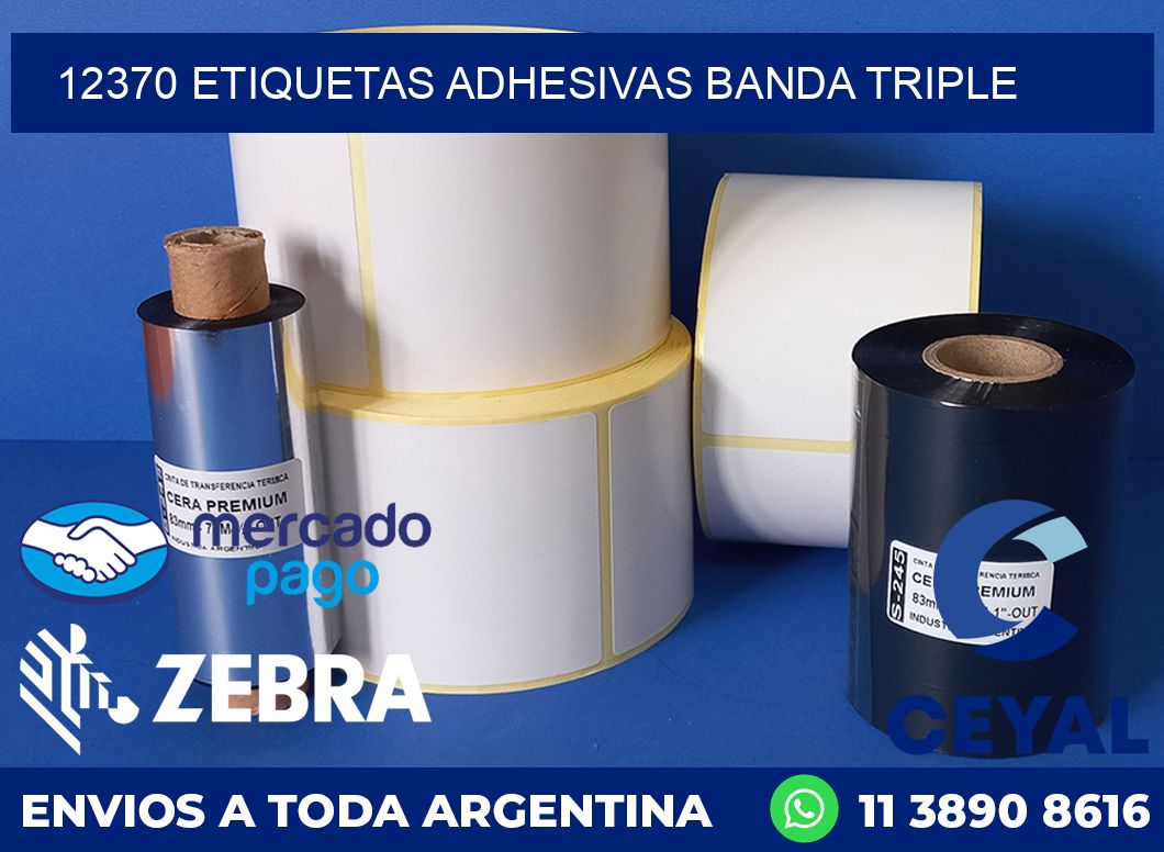 12370 ETIQUETAS ADHESIVAS BANDA TRIPLE