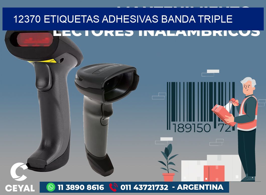 12370 ETIQUETAS ADHESIVAS BANDA TRIPLE