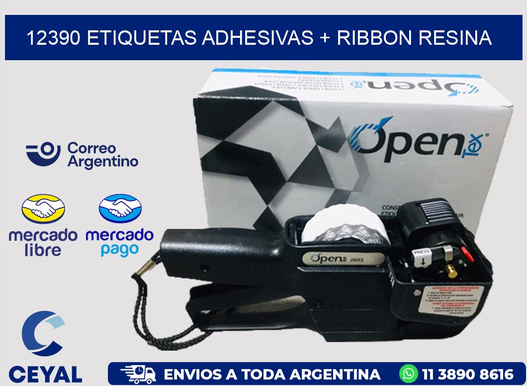 12390 ETIQUETAS ADHESIVAS + RIBBON RESINA