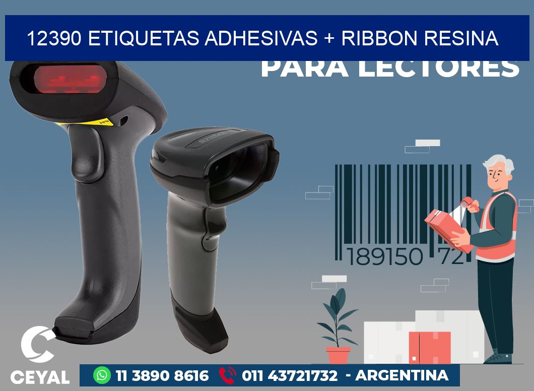 12390 ETIQUETAS ADHESIVAS + RIBBON RESINA