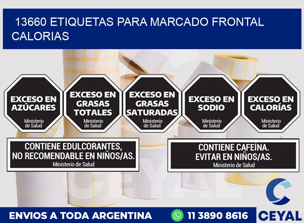 13660 ETIQUETAS PARA MARCADO FRONTAL CALORIAS