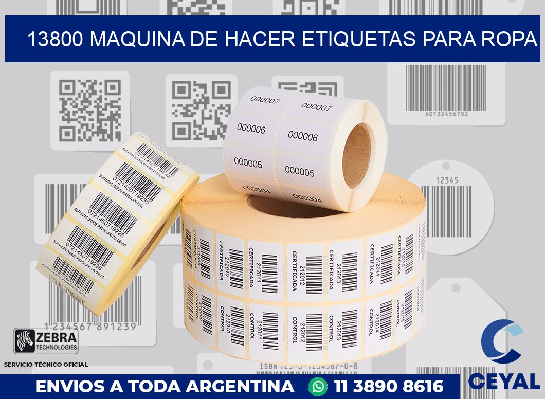 13800 MAQUINA DE HACER ETIQUETAS PARA ROPA