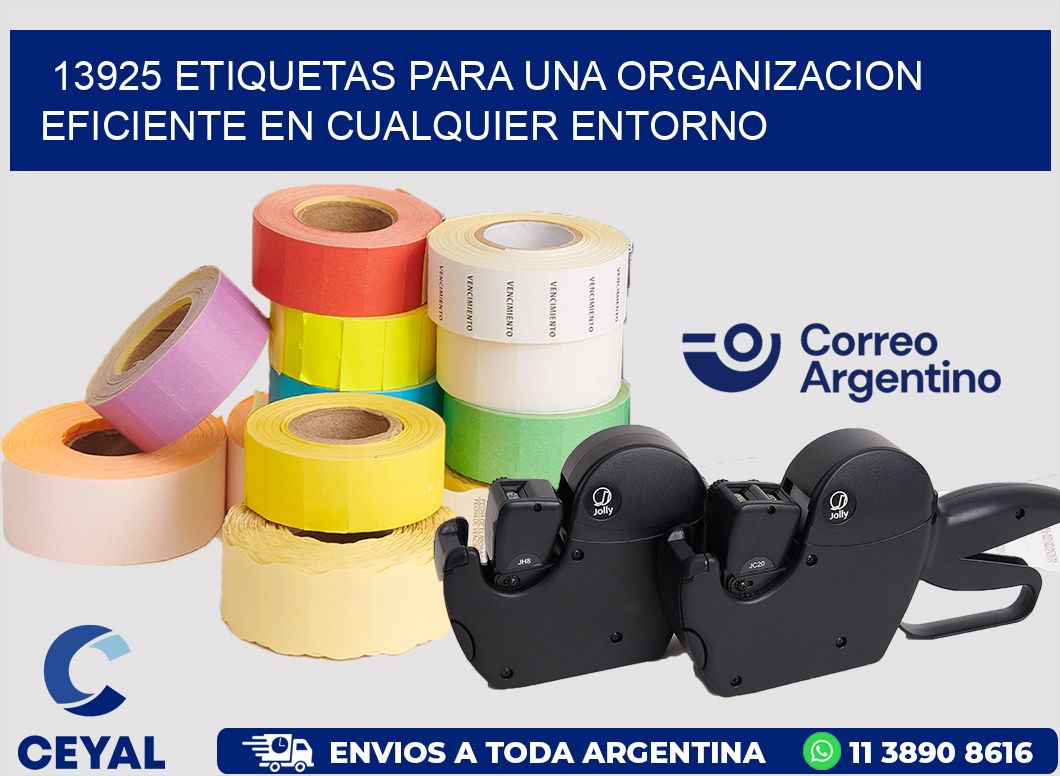 13925 ETIQUETAS PARA UNA ORGANIZACION EFICIENTE EN CUALQUIER ENTORNO