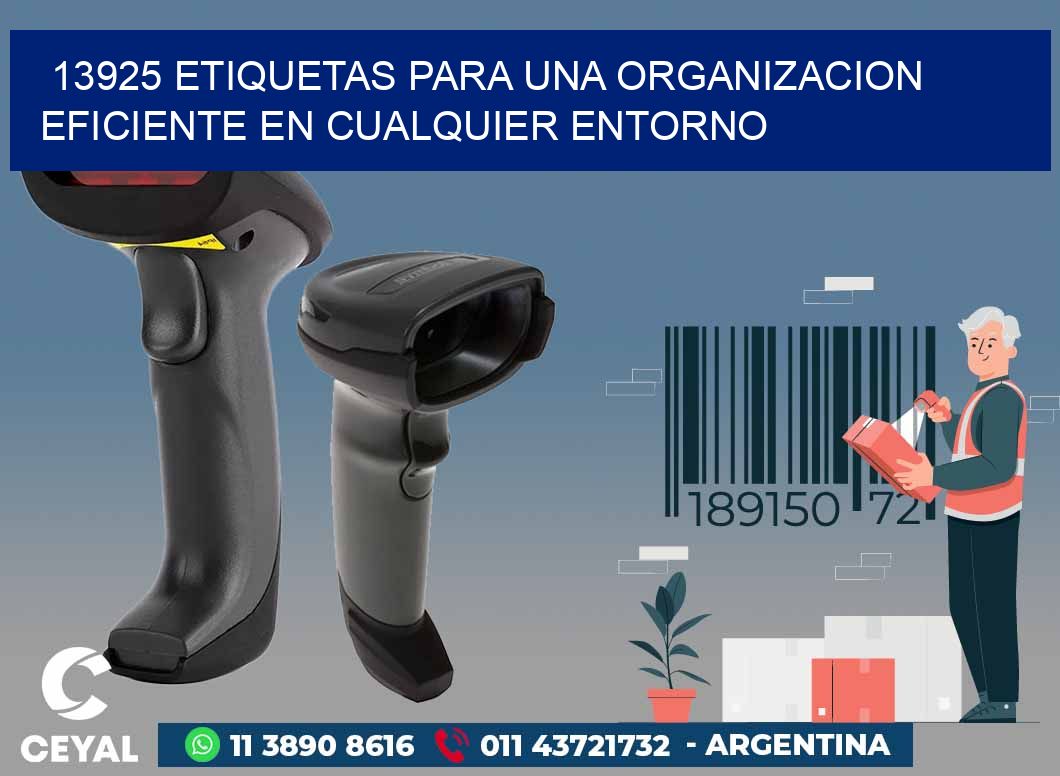 13925 ETIQUETAS PARA UNA ORGANIZACION EFICIENTE EN CUALQUIER ENTORNO