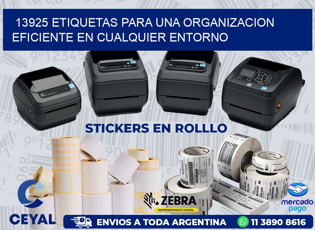 13925 ETIQUETAS PARA UNA ORGANIZACION EFICIENTE EN CUALQUIER ENTORNO