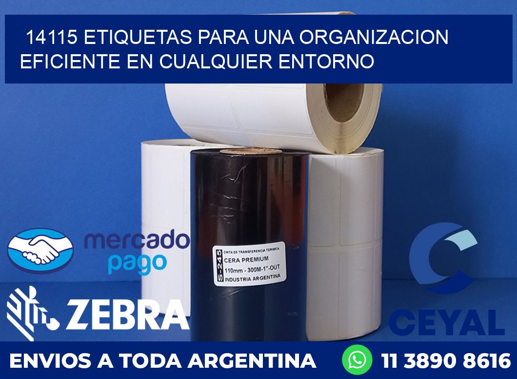 14115 ETIQUETAS PARA UNA ORGANIZACION EFICIENTE EN CUALQUIER ENTORNO