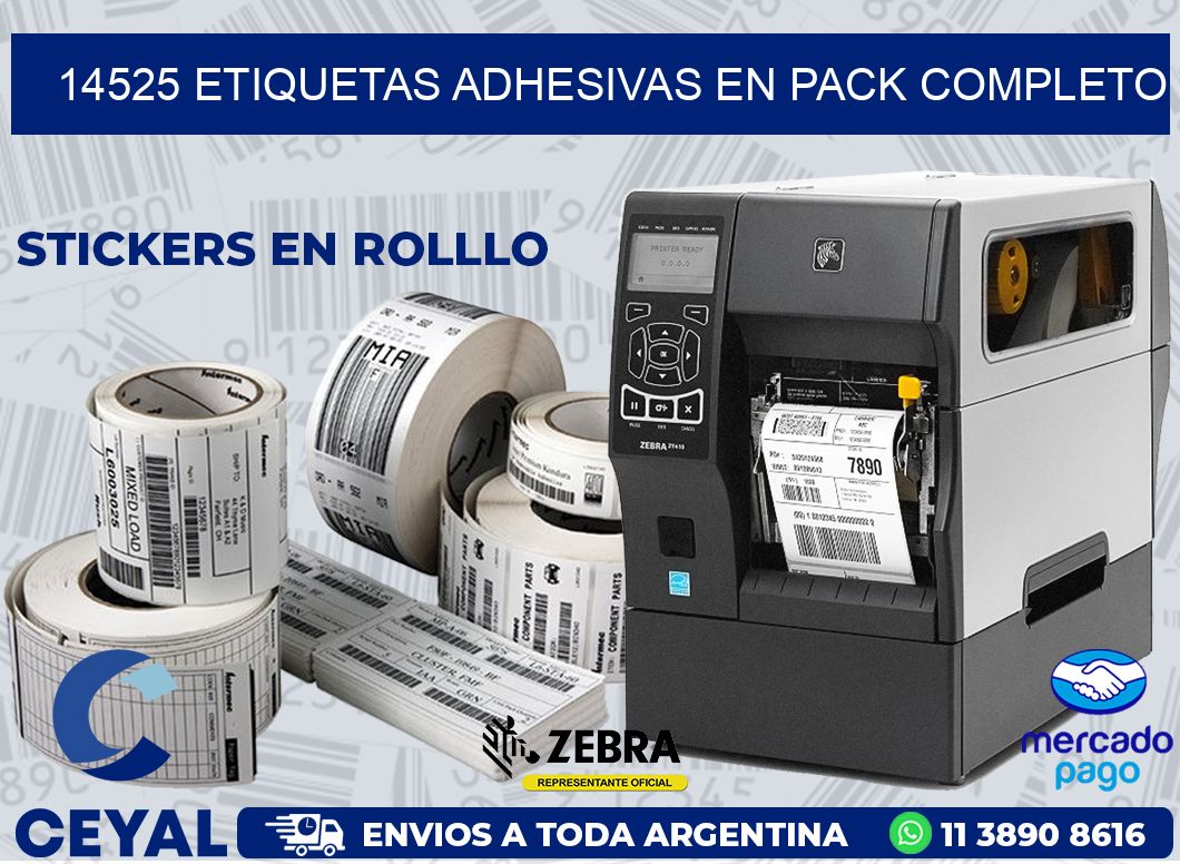 14525 ETIQUETAS ADHESIVAS EN PACK COMPLETO