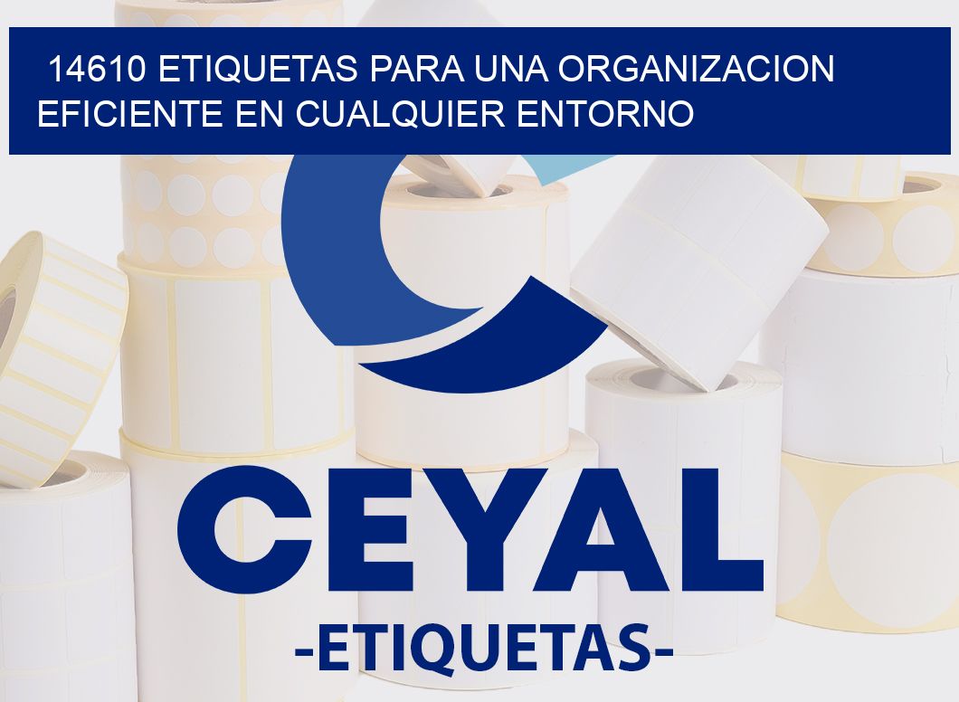 14610 ETIQUETAS PARA UNA ORGANIZACION EFICIENTE EN CUALQUIER ENTORNO