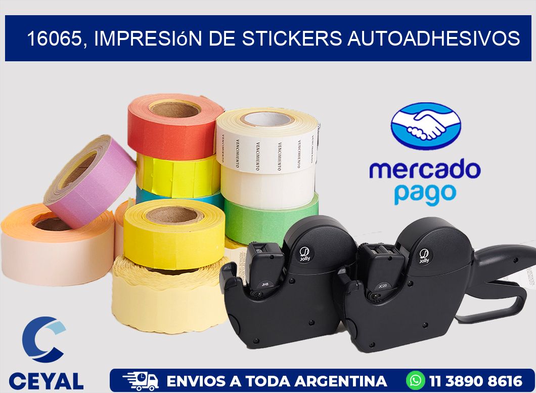 16065, impresión de stickers autoadhesivos