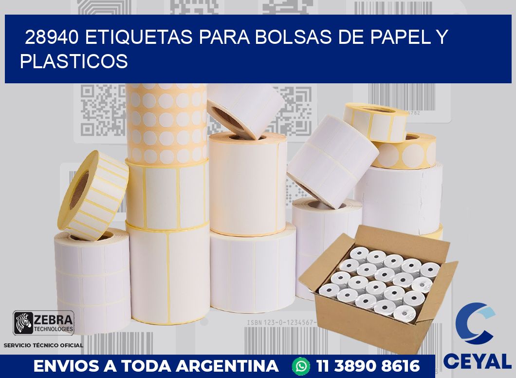 28940 ETIQUETAS PARA BOLSAS DE PAPEL Y PLASTICOS