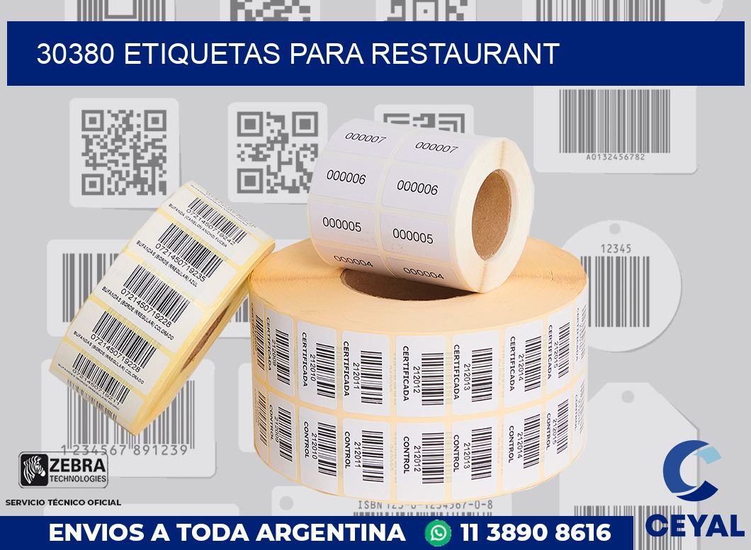 30380 ETIQUETAS PARA RESTAURANT