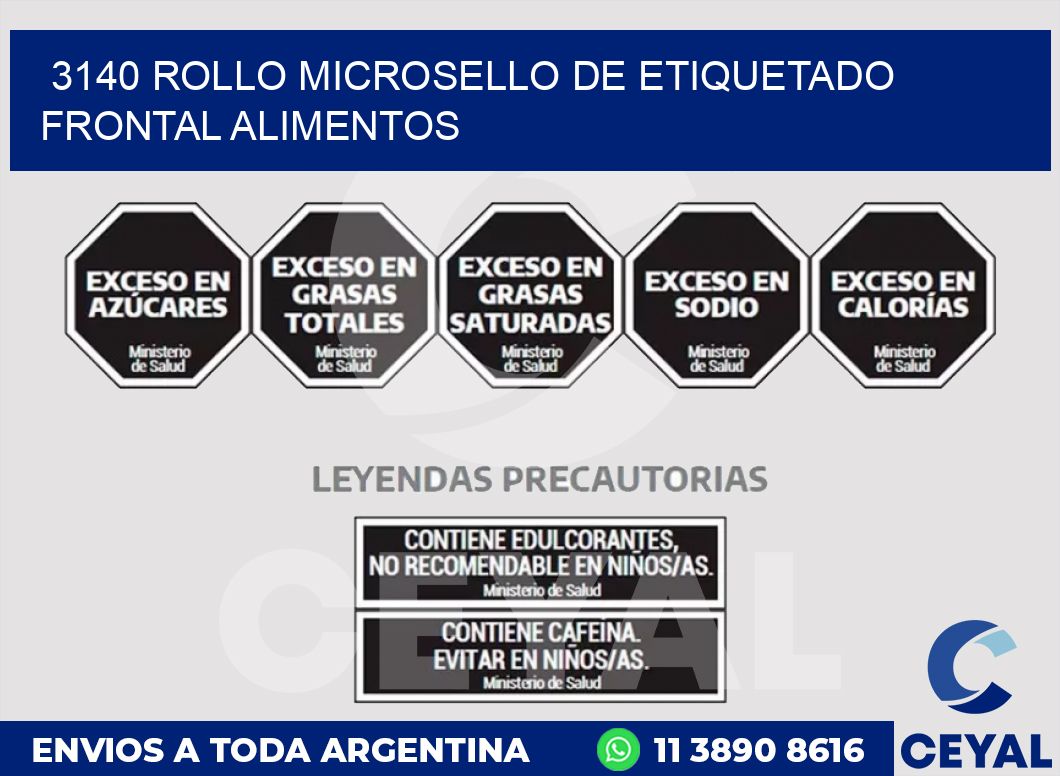 3140 ROLLO MICROSELLO DE ETIQUETADO FRONTAL ALIMENTOS