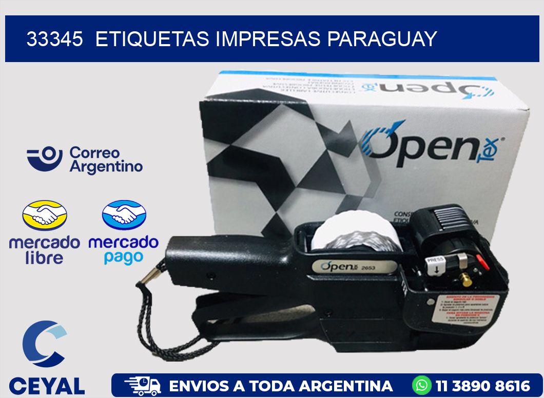 33345  ETIQUETAS IMPRESAS PARAGUAY