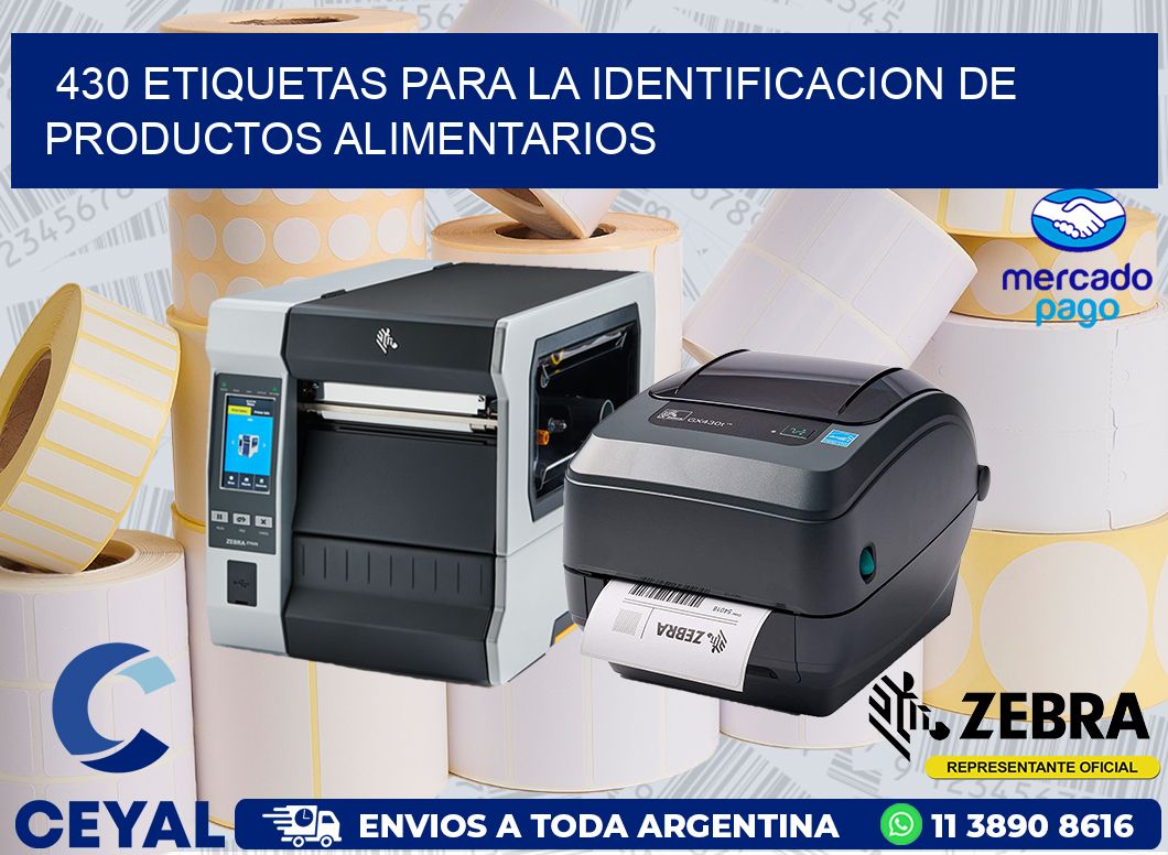 430 ETIQUETAS PARA LA IDENTIFICACION DE PRODUCTOS ALIMENTARIOS