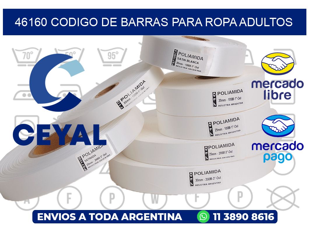 46160 CODIGO DE BARRAS PARA ROPA ADULTOS