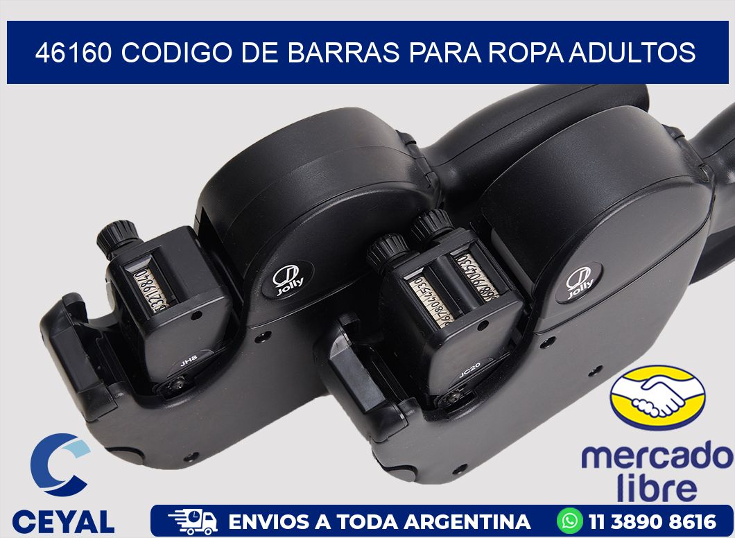 46160 CODIGO DE BARRAS PARA ROPA ADULTOS