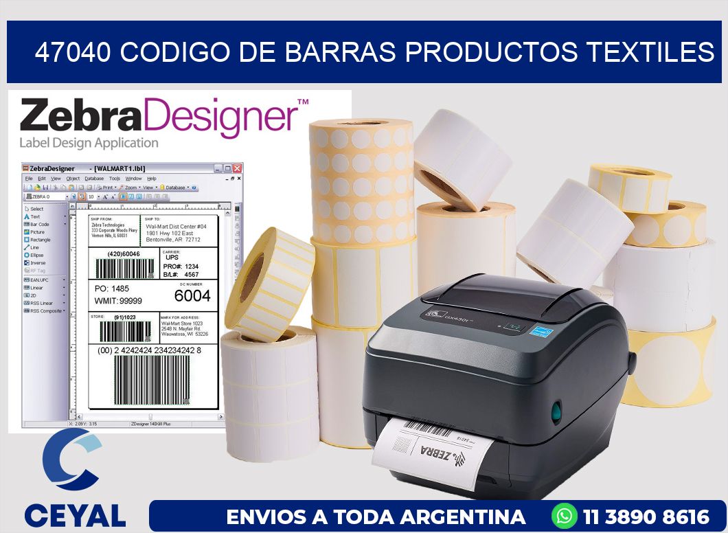 47040 CODIGO DE BARRAS PRODUCTOS TEXTILES