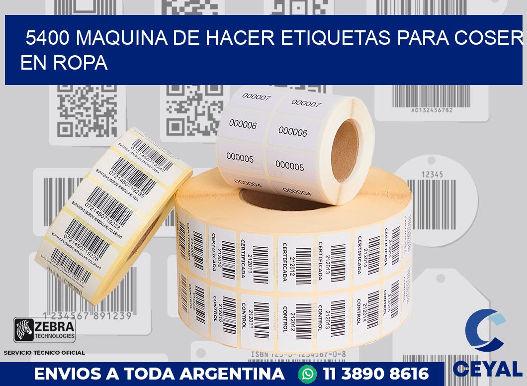 5400 MAQUINA DE HACER ETIQUETAS PARA COSER EN ROPA