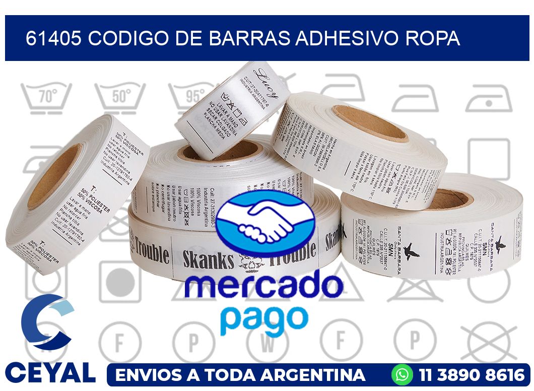 61405 CODIGO DE BARRAS ADHESIVO ROPA