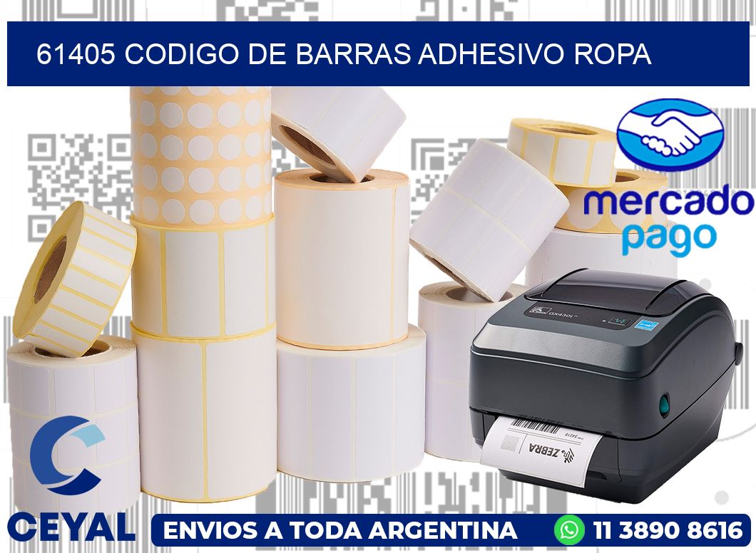 61405 CODIGO DE BARRAS ADHESIVO ROPA