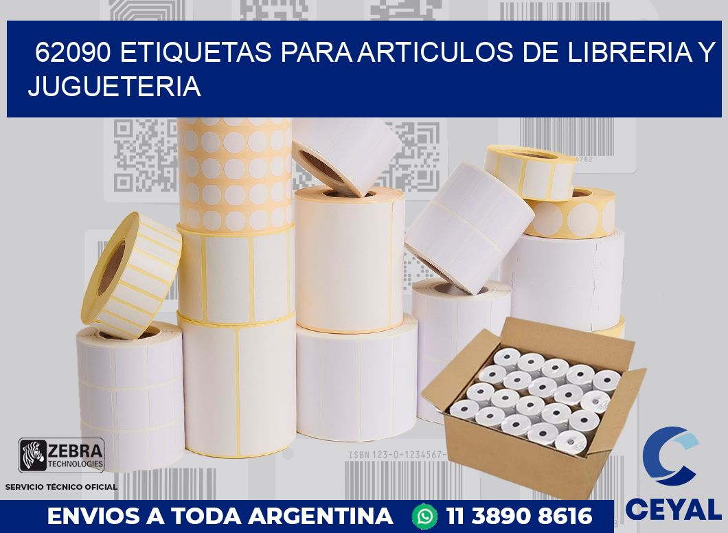 62090 ETIQUETAS PARA ARTICULOS DE LIBRERIA Y JUGUETERIA