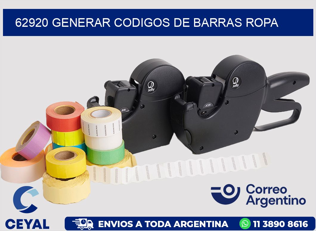 62920 GENERAR CODIGOS DE BARRAS ROPA