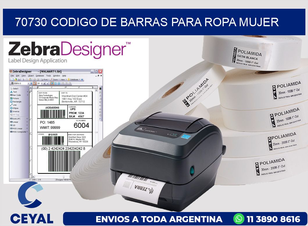 70730 CODIGO DE BARRAS PARA ROPA MUJER