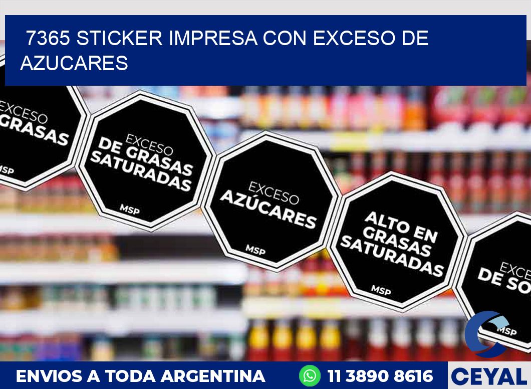 7365 STICKER IMPRESA CON EXCESO DE AZUCARES