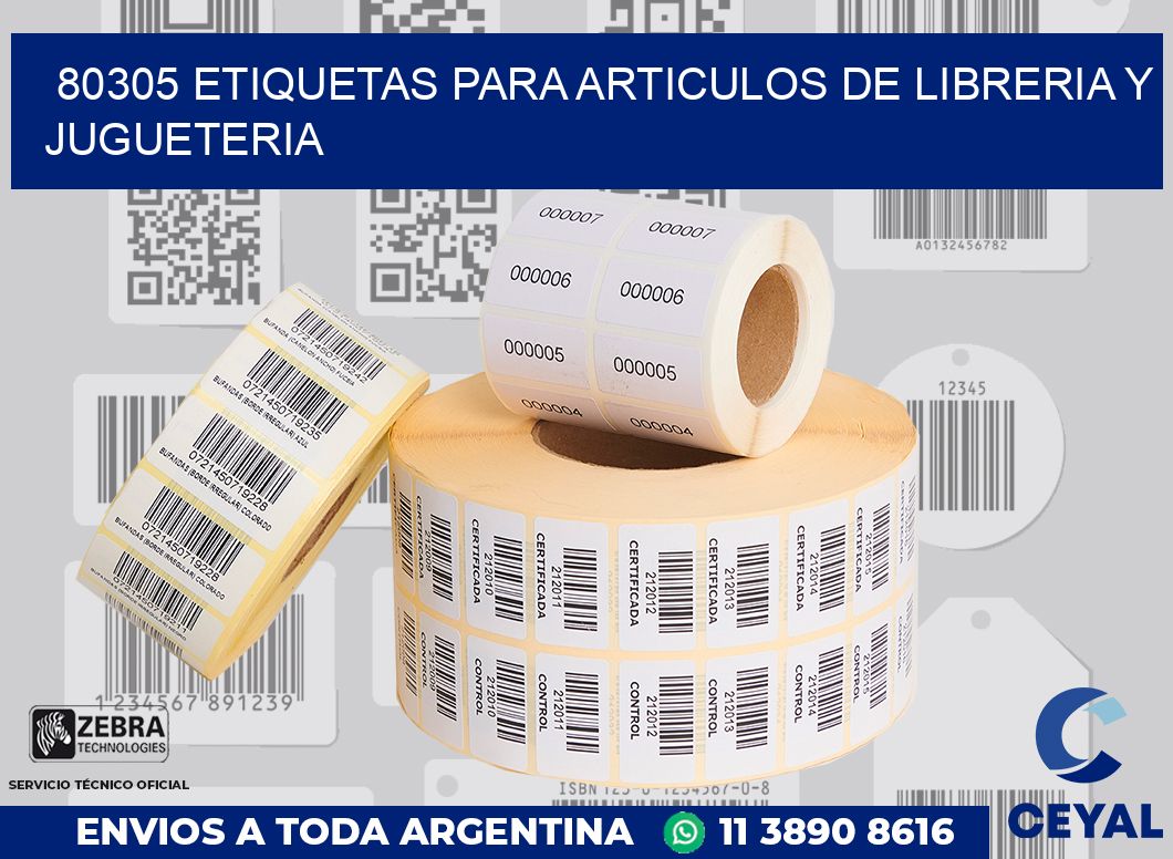 80305 ETIQUETAS PARA ARTICULOS DE LIBRERIA Y JUGUETERIA