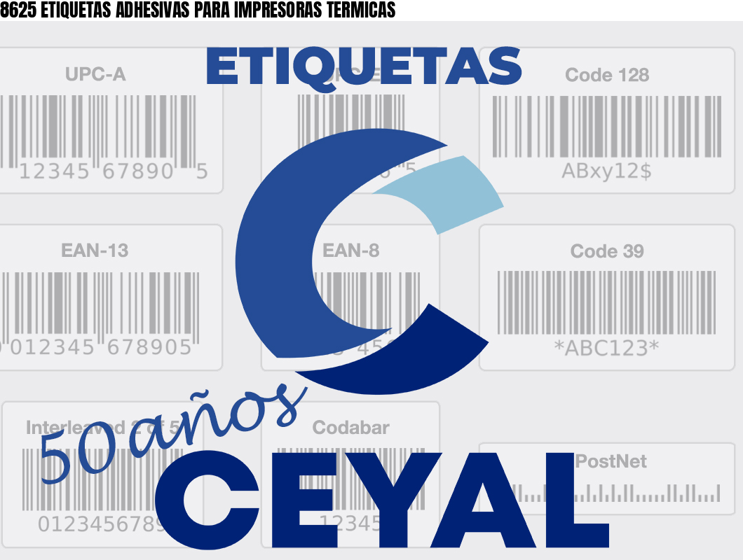 8625 ETIQUETAS ADHESIVAS PARA IMPRESORAS TERMICAS