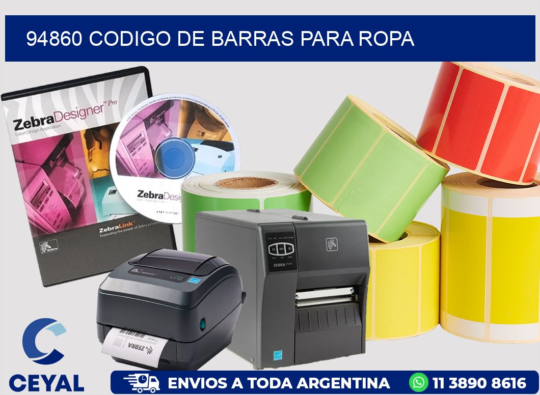 94860 CODIGO DE BARRAS PARA ROPA