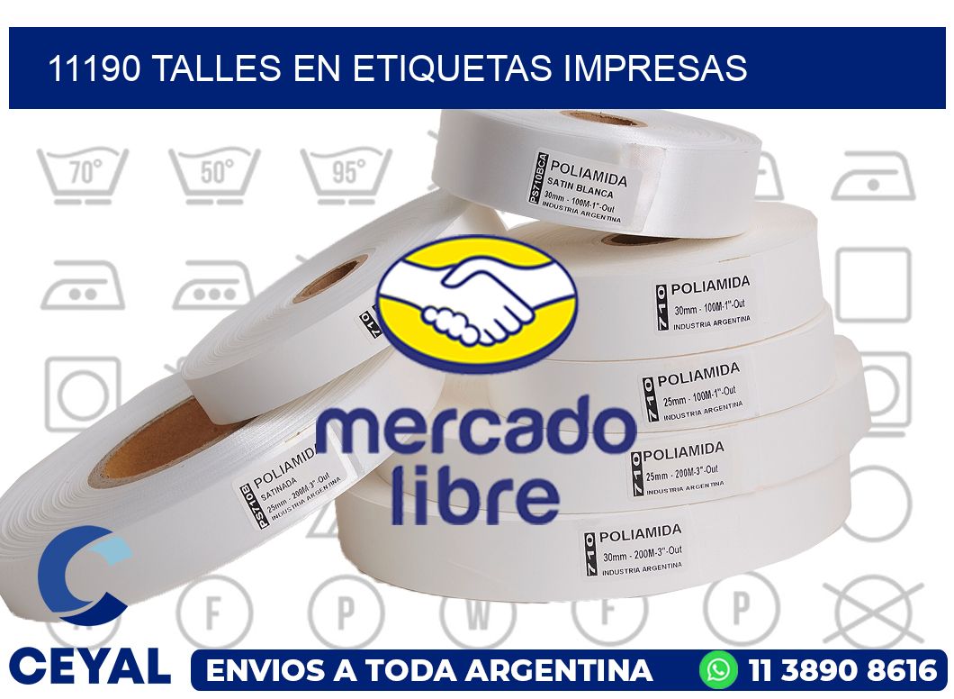11190 TALLES EN ETIQUETAS IMPRESAS