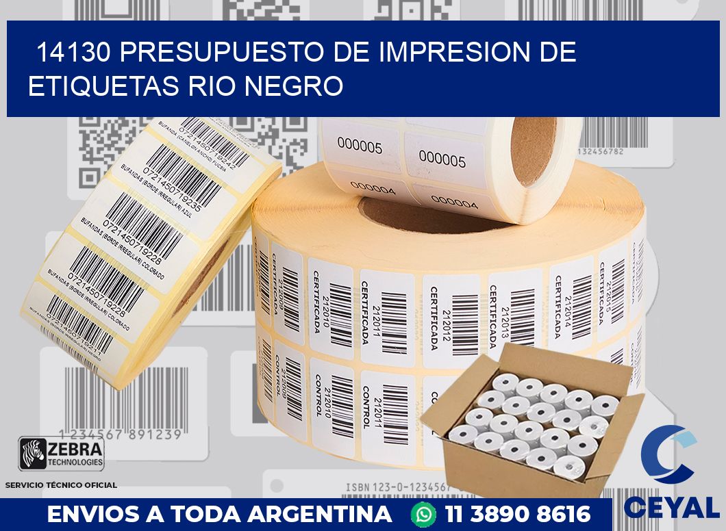 14130 PRESUPUESTO DE IMPRESION DE ETIQUETAS RIO NEGRO