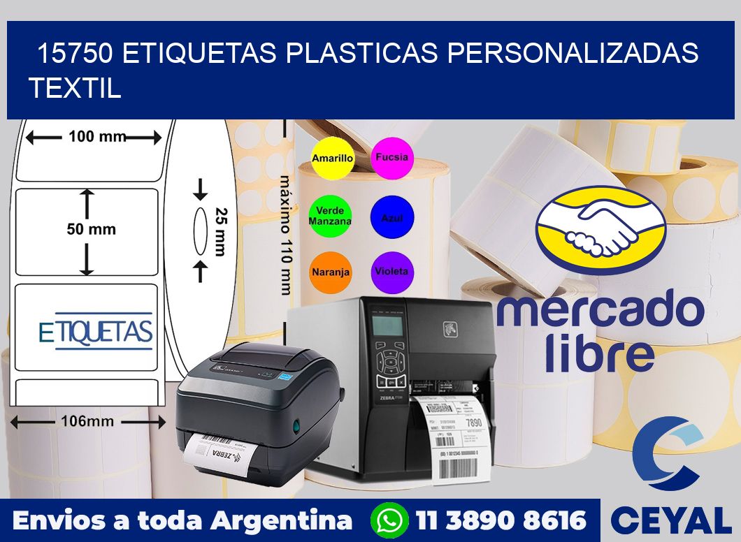 15750 ETIQUETAS PLASTICAS PERSONALIZADAS TEXTIL