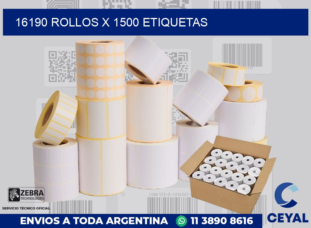 16190 Rollos x 1500 etiquetas