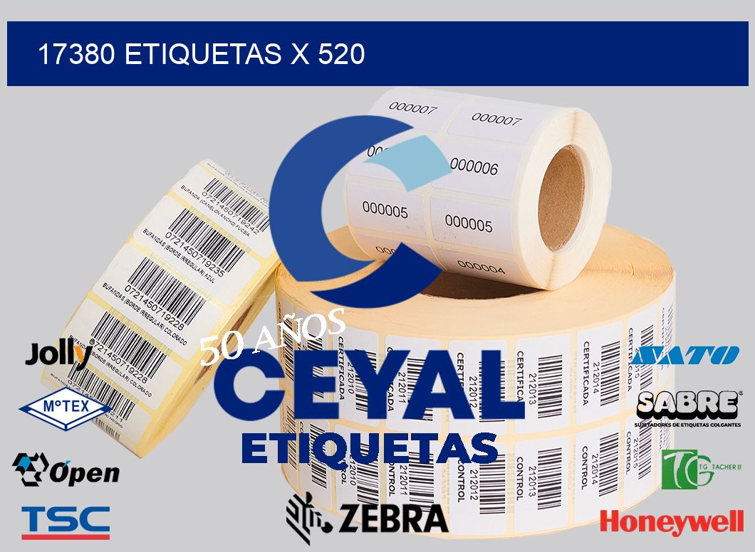 17380 Etiquetas x 520